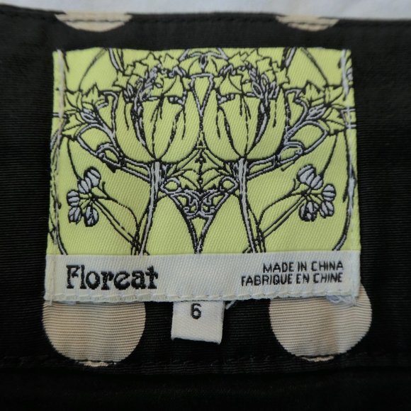 Floreat Skirt SiLK CoTToN Tiered Scalloped Layers Hem Polka Dot Cotton Zip Lined - Picture 8 of 10